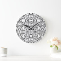Schwarz-weißes florales geometrisches Muster