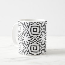 Schwarz-weißes florales geometrisches Muster