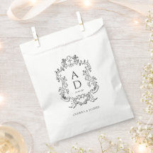 Schwarz-weißes florales Hochzeitsmonogramm