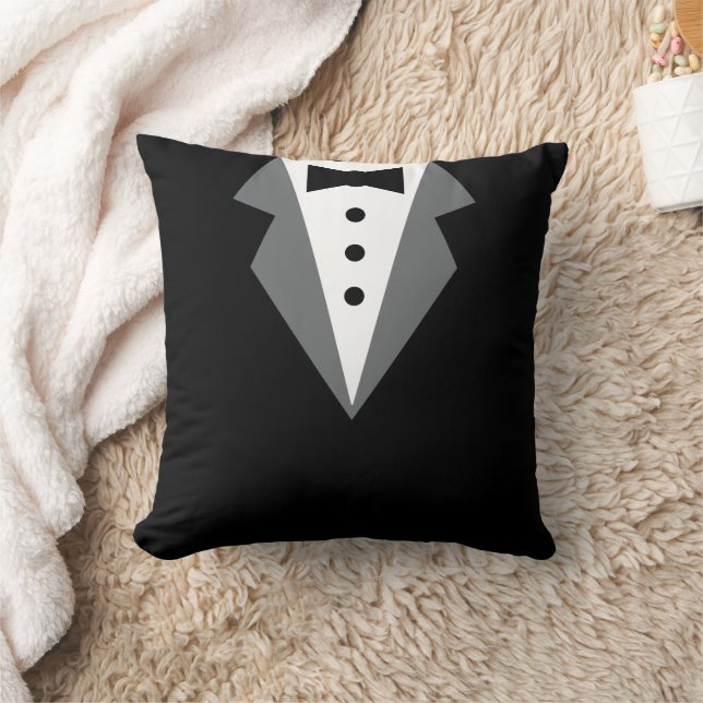 Schwarz-weißes Formblatt Tuxedo Kissen (Decke)