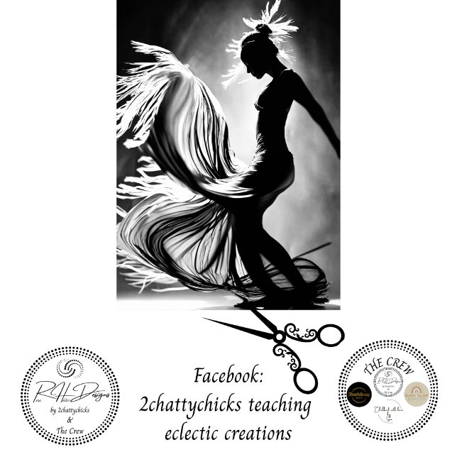 Schwarz-weißes Foto der Tanzdecoupage Seidenpapier (Von Creator hochgeladen)