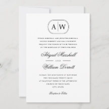 Schwarz-weißes Foto Monogram Wedding