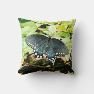 Schwarz-weißes Frack Schmetterling Foto Kissen
