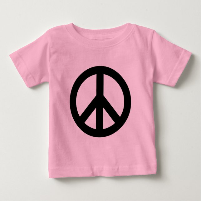 Schwarz-weißes Friedenszeichen Baby T-shirt (Vorderseite)
