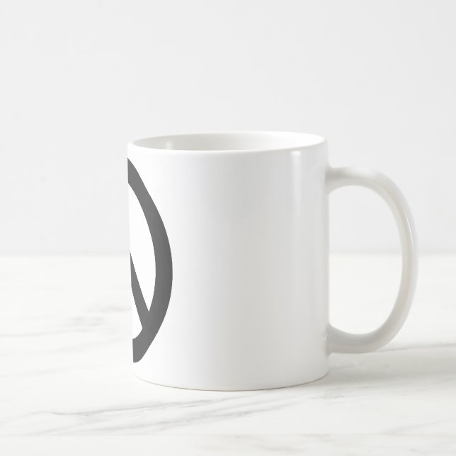 Schwarz-weißes Friedenszeichen Kaffeetasse (Rechts)