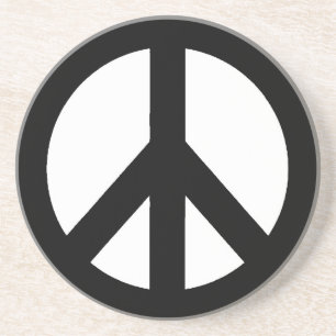 Schwarz-weißes Friedenszeichen-Symbol Untersetzer