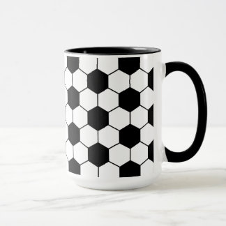 Schwarz-weißes Fußball-Ball-Muster Tasse