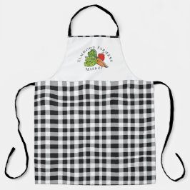 Schwarz-weißes Gemüsemarkt Schürze