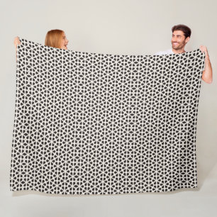Schwarz-weißes geometrisches Blumenmuster-Fleece-D Fleecedecke