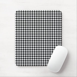 Schwarz-weißes geometrisches Hundezahn-Muster Mousepad