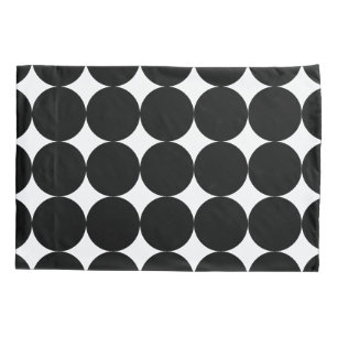Schwarz-weißes geometrisches Kreismuster nach hint Kissenbezug