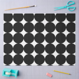 Schwarz-weißes geometrisches Kreismuster nach hint Seidenpapier
