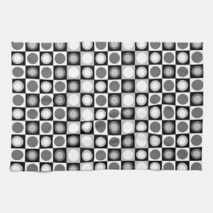 Schwarz-weißes geometrisches Muster des MCM Geschirrtuch