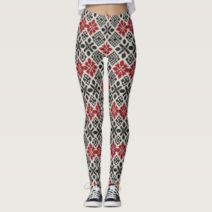 Schwarz-weißes geometrisches Muster Leggings