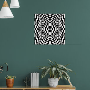 Schwarz-weißes geometrisches Muster Poster