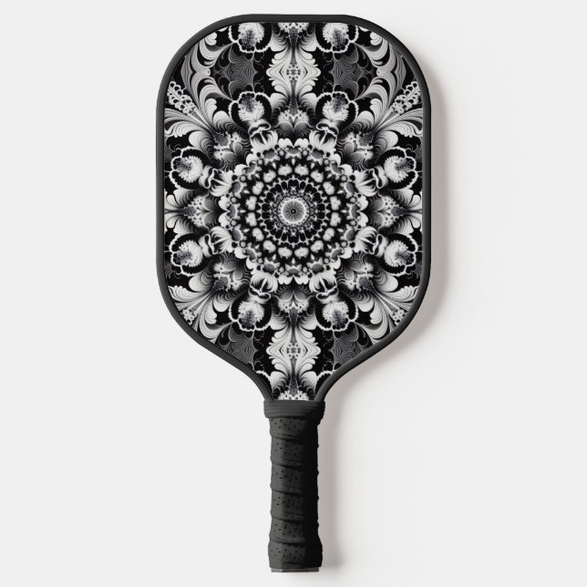 Schwarz-Weißes Glück Pickleball Schläger (Vorderseite)