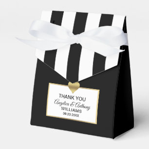 Schwarz-weißes Gold Heart Gastgeschenk Geschenkschachtel