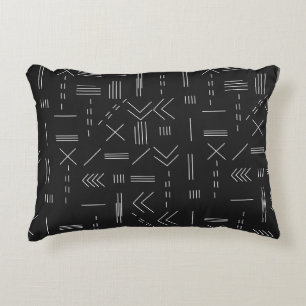 Schwarz-weißes Gorgees Modern Geometric Muster Dekokissen