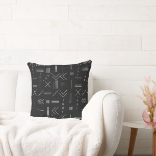 Schwarz-weißes Gorgees Modern Geometric Muster Kissen