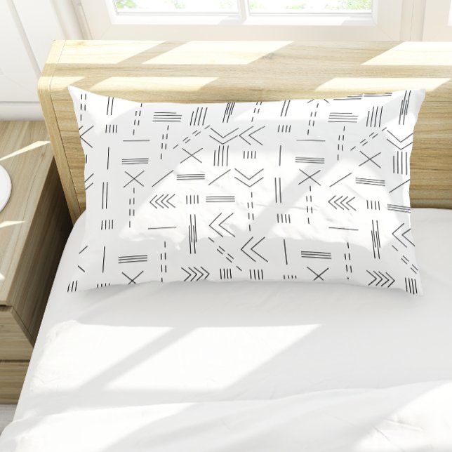 Schwarz-weißes Gorgees Modern Geometric Muster Kissenbezug (Black White Gorgeous Modern Geometric Pattern Pillow Case)