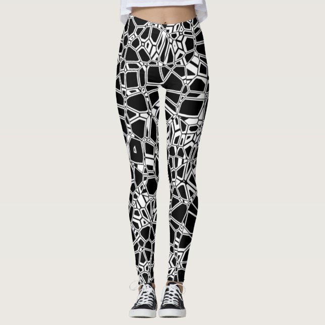 Schwarz-weißes gotisches leggings (Vorderseite)