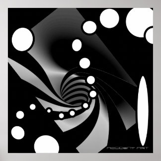 Schwarz-weißes grau geometrisches Abstract Design Poster