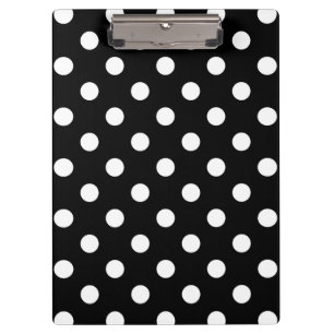 Schwarz-weißes großes Polka Dot Muster Klemmbrett