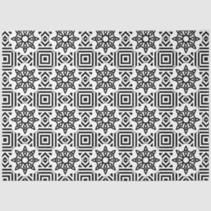 Schwarz-weißes Grossrad und quadratische Geometrie Seidenpapier