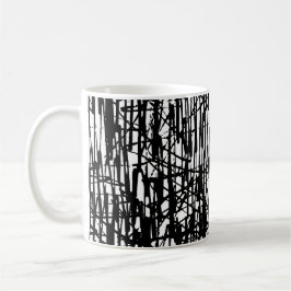 Schwarz-weißes Grunge Muster 11 oz. Kaffee-Tee-Tas Kaffeetasse