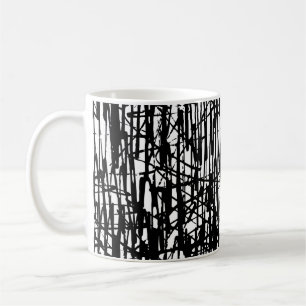 Schwarz-weißes Grunge Muster 11 oz. Kaffee-Tee-Tas Kaffeetasse