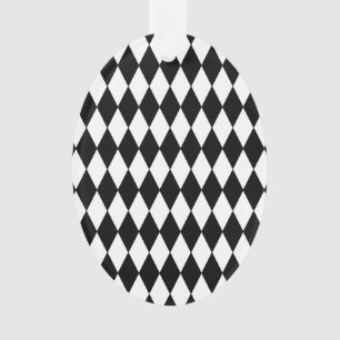 Schwarz-weißes Harlekin-Muster Ornament