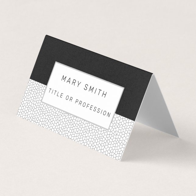 Schwarz-weißes Hartglas Visitenkarten (Vorderseite)