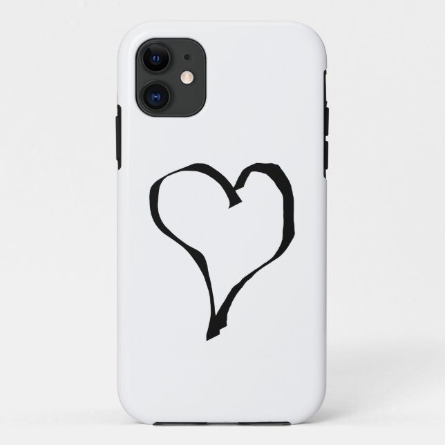 Schwarz-weißes Herz, Liebe Case-Mate iPhone Hülle (Rückseite)