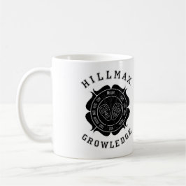 Schwarz-weißes Hillmax GrowleLogo Kaffeetasse