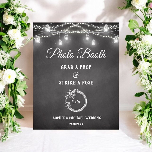 Schwarz-weißes Hochzeitplakat für Fotos Poster (Von Creator hochgeladen)