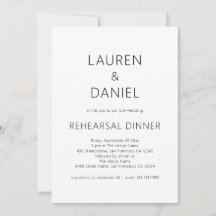 Schwarz-weißes Hochzeitsessen mit einfachem Text