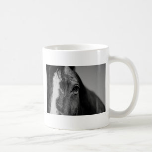Schwarz-weißes Horseaugenkunstwerk Kaffeetasse