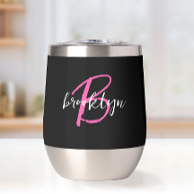 Schwarz-weißes Hot-Pink-Monogramm