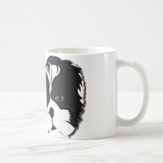 Schwarz-weißes Hundehaustier Shih Tzu Kaffeetasse