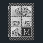Schwarz-weißes Instagramm 5 Foto Collage Monogramm iPad Mini Hülle<br><div class="desc">Hintergrund: Ein optionales Zickzack Muster - Verwenden Sie fünf quadratische Fotos,  um ein einzigartiges und persönliches Geschenk zu kreieren. Oder man behalte den Hipster Welpe und macht einen trendigen Sake. Wenn Sie die Bilder anpassen müssen,  klicken Sie auf das Werkzeug anpassen,  um Änderungen vorzunehmen.</div>