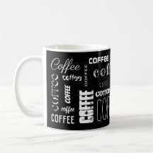 Schwarz-weißes KAFFEE! Bezeichnung des Typografie