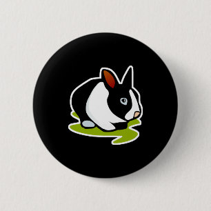 schwarz-weißes Kaninchen Button