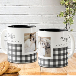 Schwarz-weißes Kariertes Foto Zweifarbige Tasse