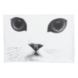 Schwarz-weißes Katzen-Gesicht Kissenbezug