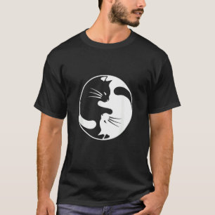 Schwarz-weißes Katzenjin und -jang für Frauen und T-Shirt