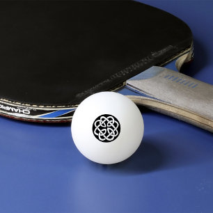 Schwarz-weißes keltisches Knotenmuster-Kreissymbol Tischtennisball