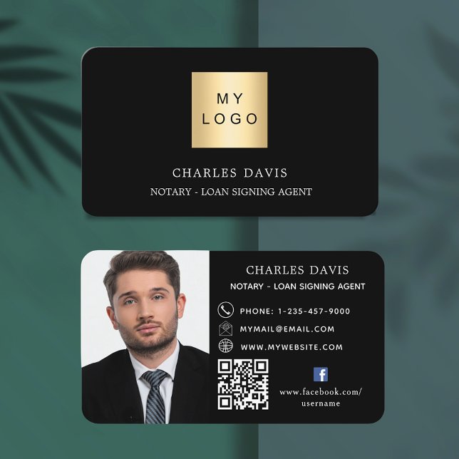 Schwarz-weißes Logo QR-Code Foto Facebook-Symbol Visitenkarte (Von Creator hochgeladen)