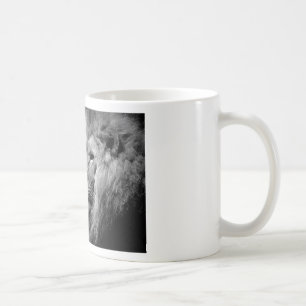 Schwarz-weißes Löwenportrait - Tierfotografie Kaffeetasse