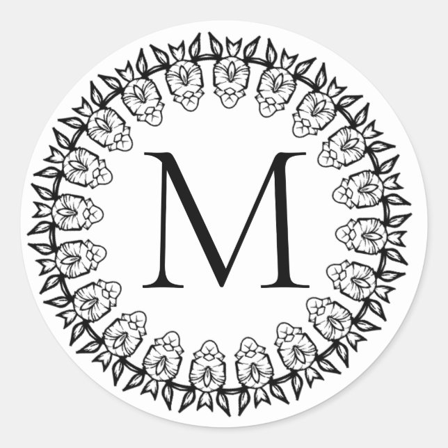 Schwarz-weißes Mandala-Aufkleber-Siegel Runder Aufkleber (Vorderseite)