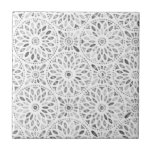 Schwarz-weißes Mandala Muster Abstrakt Artistisch Fliese<br><div class="desc">Schwarz-weißes Mandala Muster Abstrakt Artistisch</div>